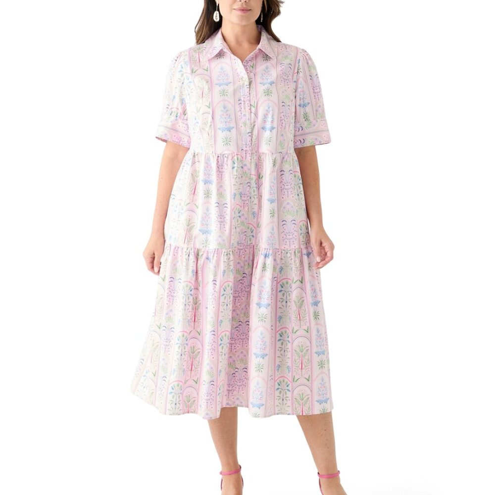 Crown & Ivy - Short Sleeve Printed Shirtdress, Size 2X $30